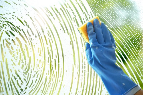 Cleaner preparing a property before a scheduled service