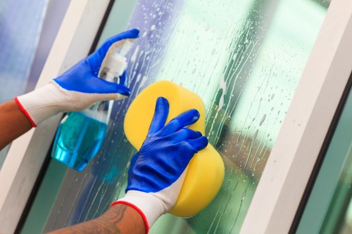 Professional cleaner in Harringay cleaning a modern living room