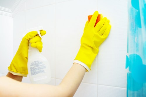 Home cleaning team in Harringay organizing a tidy hallway