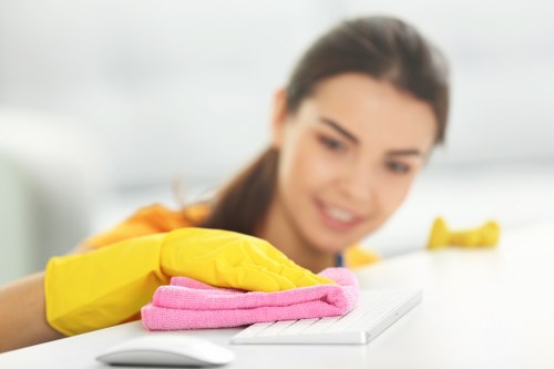 Deep cleaning a cushioned armchair during upholstery cleaning in Harringay