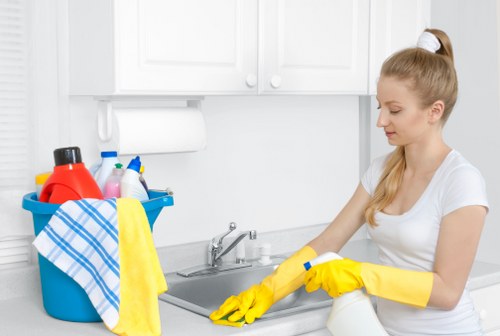 Professional Harringay cleaning service performing detailed dusting